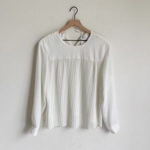 VUE Vintage Accordion Pleated Front Blouse